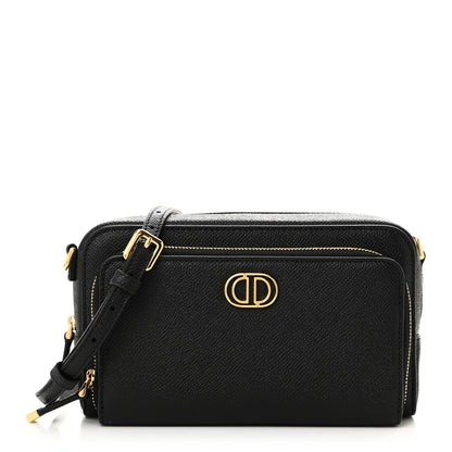 Christian Dior Grained Calfskin Caro Double Pouch Black 1 of 8