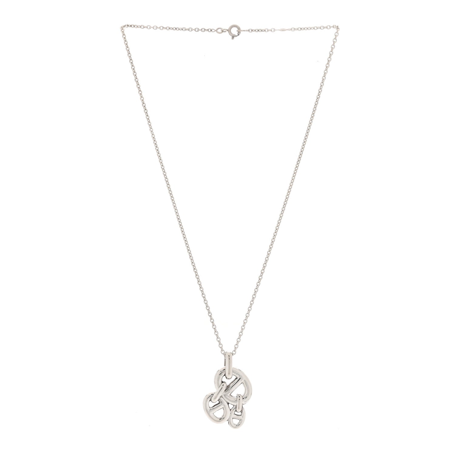 Hermes Sterling Silver Amulette Chaine d'Ancre Enchaine Pendant Necklace 3 of 6
