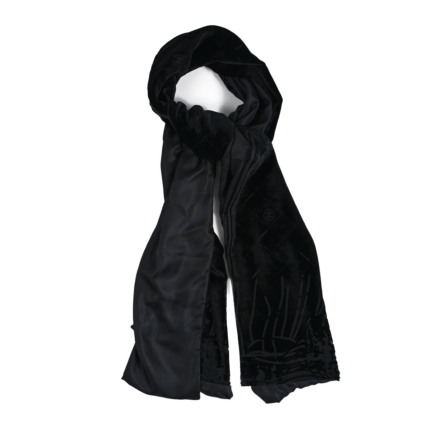 Chanel Cashmere CC Shawl Black Silver 1 of 4
