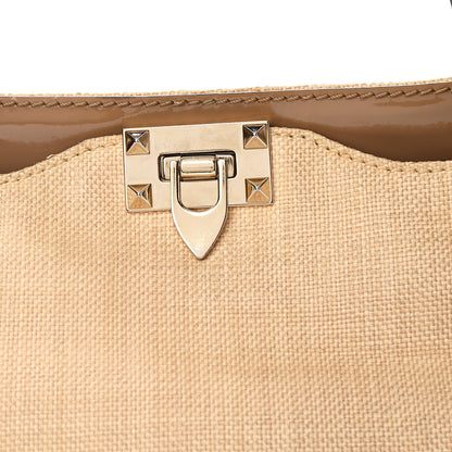 Valentino Garavani Raffia Medium Rockstud Tote Natural 7 of 11