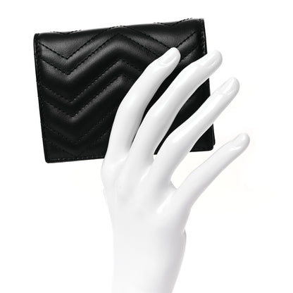 Gucci Calfskin Matelasse GG Marmont Card Case Wallet Black 2 of 8