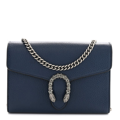 Gucci Dollar Calfskin Crystal Mini Dionysus Chain Wallet Blue Agata Black Diamond 1 of 10