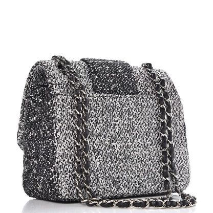 Chanel Tweed Sequin Small Elementary Chic Flap Black White 3 of 9