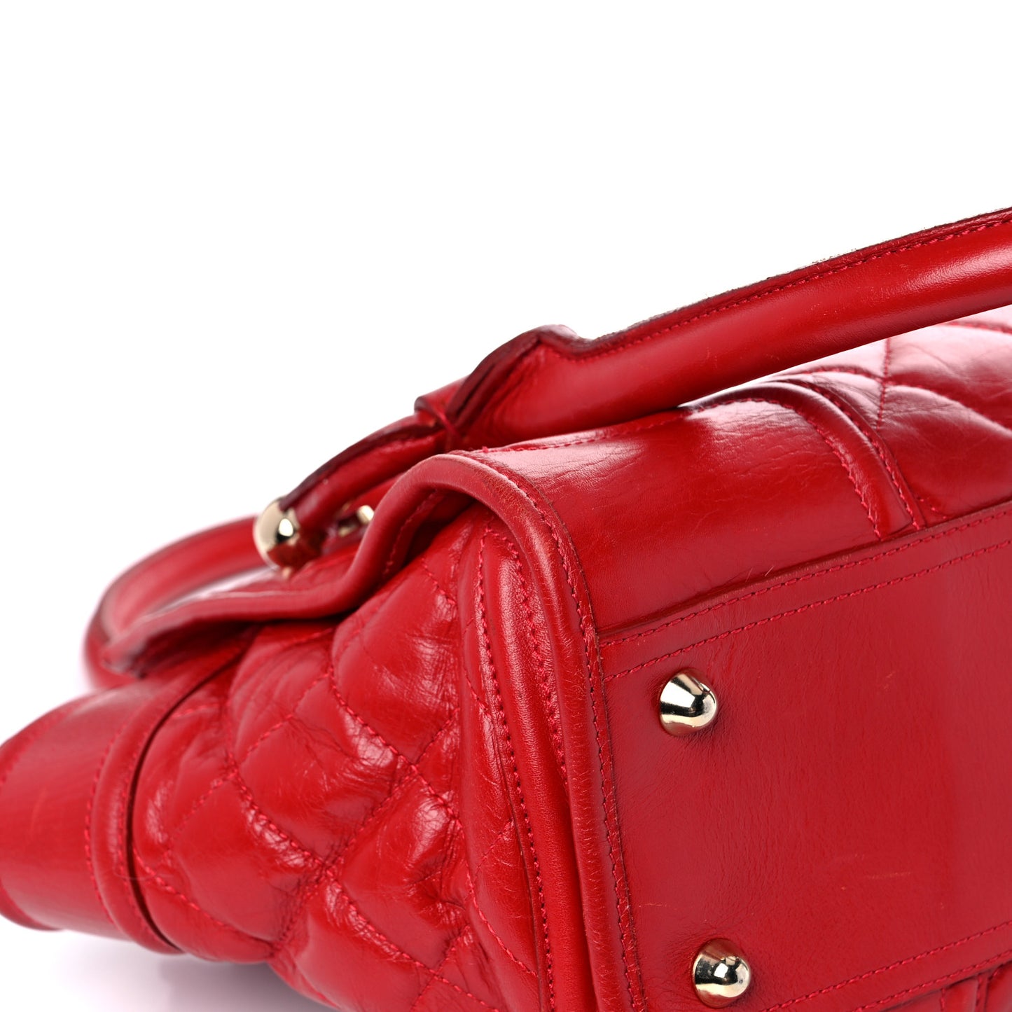 Calfskin Quilted Large Manor Tote Red