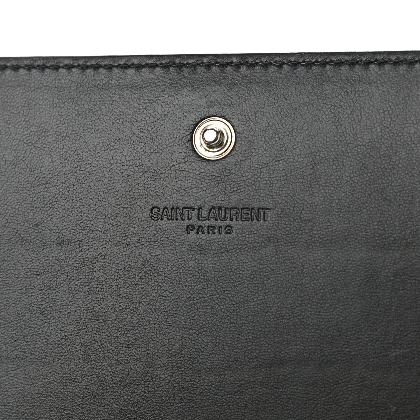 Lambskin Crocodile Embossed Classic Paris Chain Wallet Black