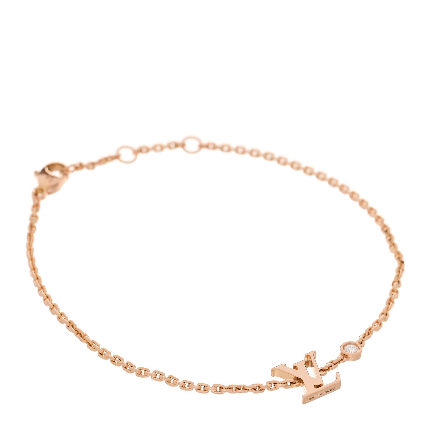 LOUIS VUITTON 18K Pink Gold Diamond Idylle Blossom LV Bracelet