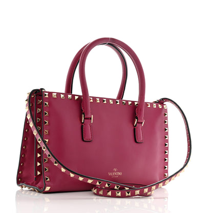 Valentino Garavani Vitello Rockstud Tote Deep Cyclamin 3 of 13