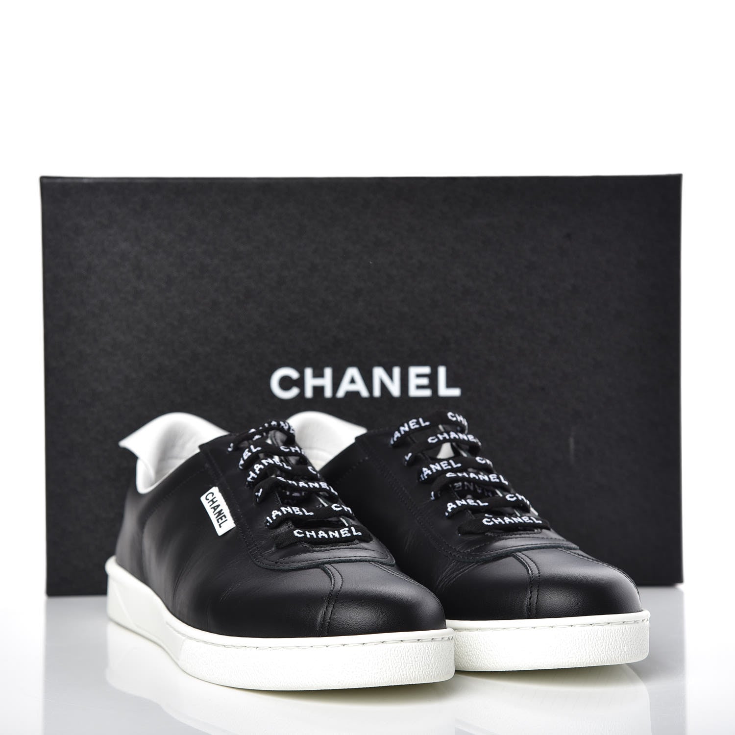 Chanel Calfskin CC Womens Sneakers 41 Black 10 of 10