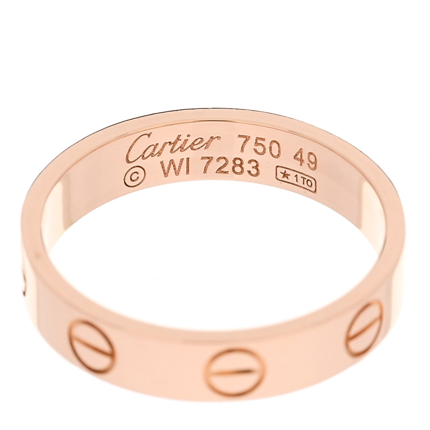 Cartier 18K Pink Gold 3.5mm LOVE Wedding Band Ring 49 4.75 4 of 4