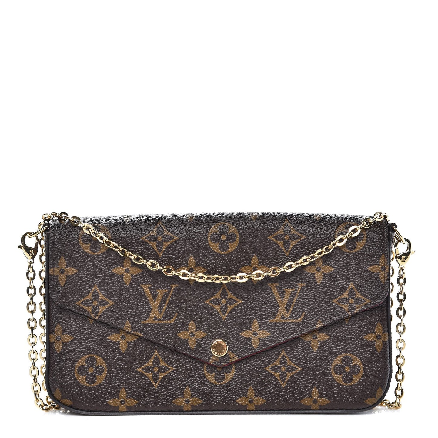 Monogram Pochette Felicie Chain Wallet Fuchsia