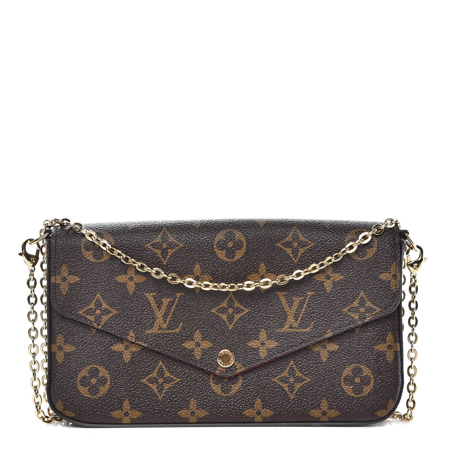 Louis Vuitton Monogram Pochette Felicie Chain Wallet Fuchsia 1 of 8