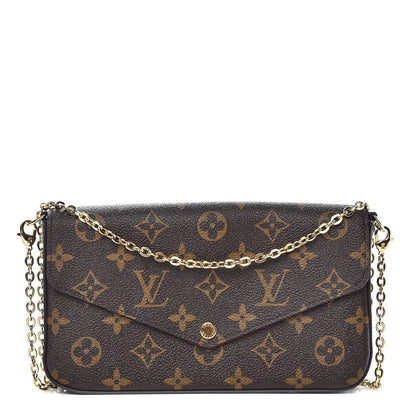 Louis Vuitton Monogram Pochette Felicie Chain Wallet Fuchsia 1 of 8