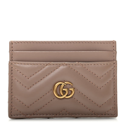 Gucci Calfskin Matelasse GG Marmont Card Holder Porcelain Rose 1 of 7