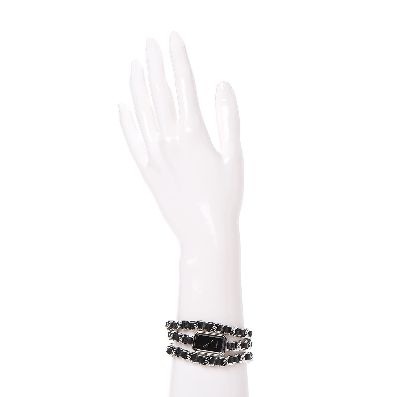 Chanel Stainless Steel Lambskin 16mm Premiere Rock Triple Row Quartz Watch Black 2 of 7