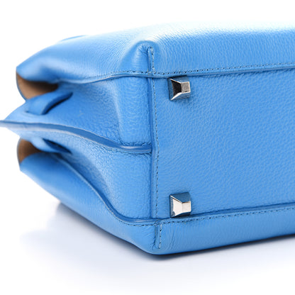 MCM Grained Calfskin Mini Milla Tote Tile Blue 8 of 9