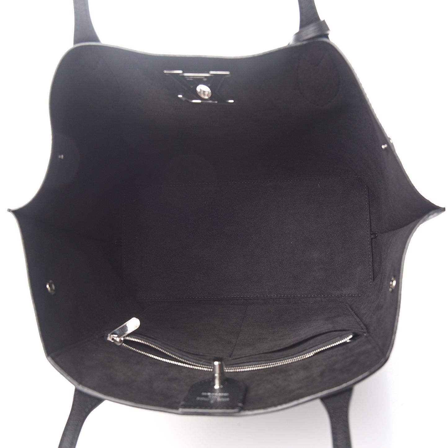 Calfskin Lockme Go Tote Black