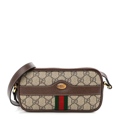 Gucci GG Supreme Monogram Web Mini Ophidia GG Bag Brown 1 of 10