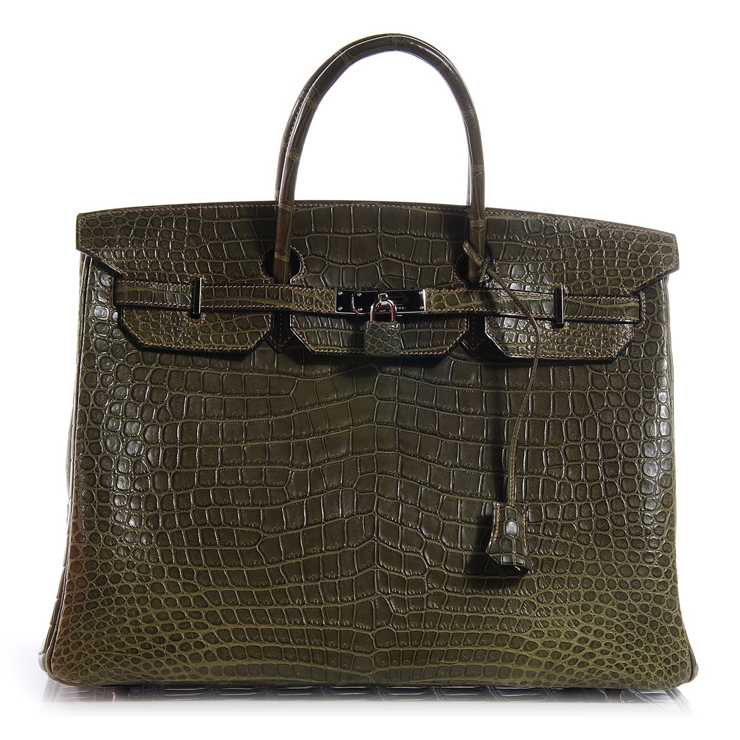 Matte Porosus Crocodile Birkin 40 Vert Olive