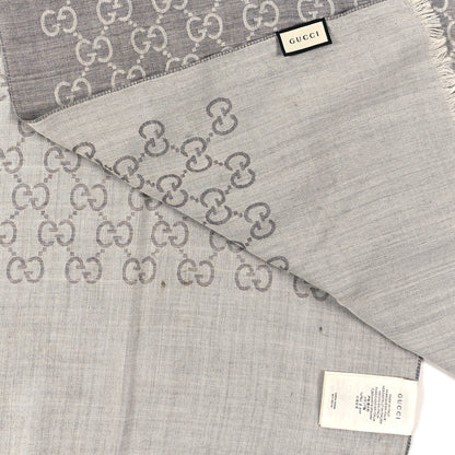 Gucci Wool Silk GG Monogram GGNat Scarf Lead 3 of 3