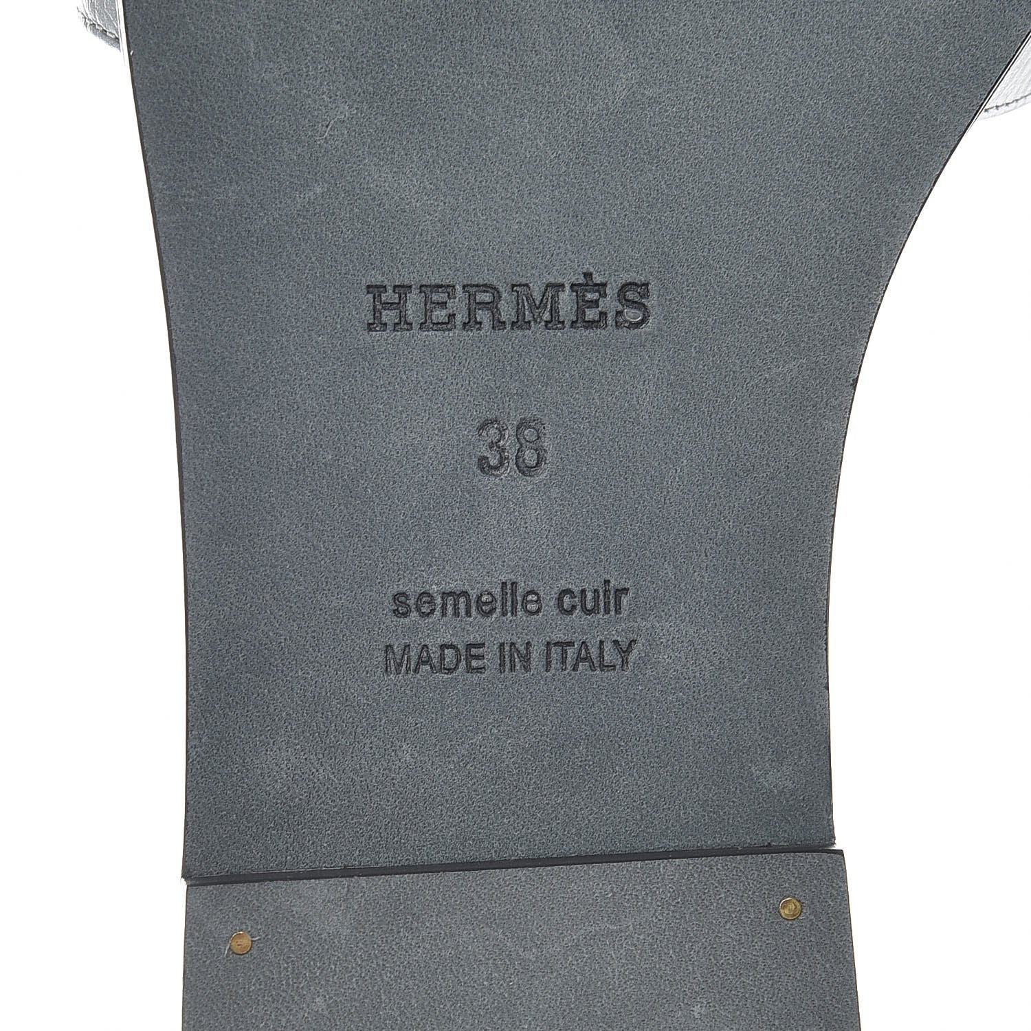 Hermes Epsom View Sandals 38 Argent 6 of 10
