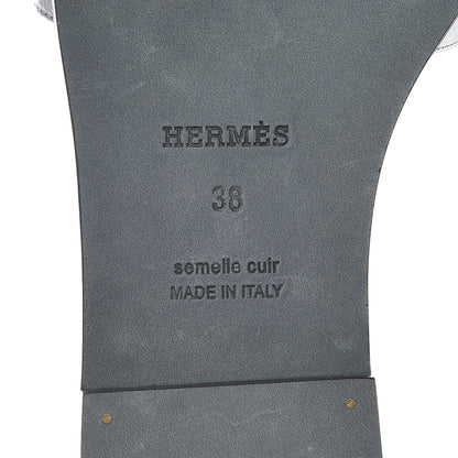 Hermes Epsom View Sandals 38 Argent 6 of 10
