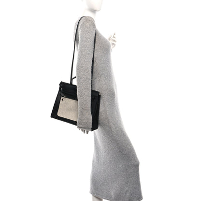 Hermes Toile H Berline Vache Hunter Herbag Zip PM 31 Black Ecru 2 of 12