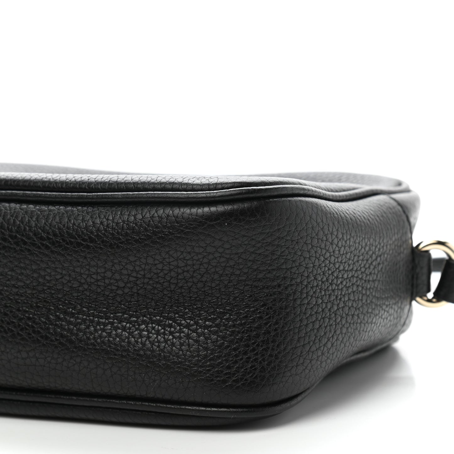 Pebbled Calfskin Small Soho Disco Bag Black