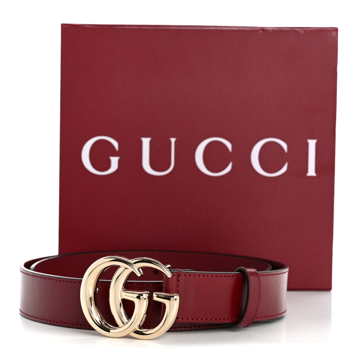 Gucci Plutone Calfskin Double G 30mm Belt 80 32 Rosso Ancora 6 of 6