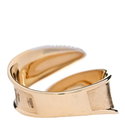 Marco Bicego 18K Yellow White Gold Diamond Lunaria Twist Bypass Ring 54 7 3 of 6