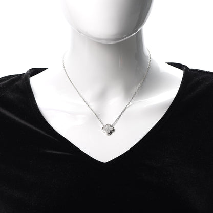 Van Cleef & Arpels 18K White Gold Diamond Pure Alhambra Pendant Necklace 2 of 6