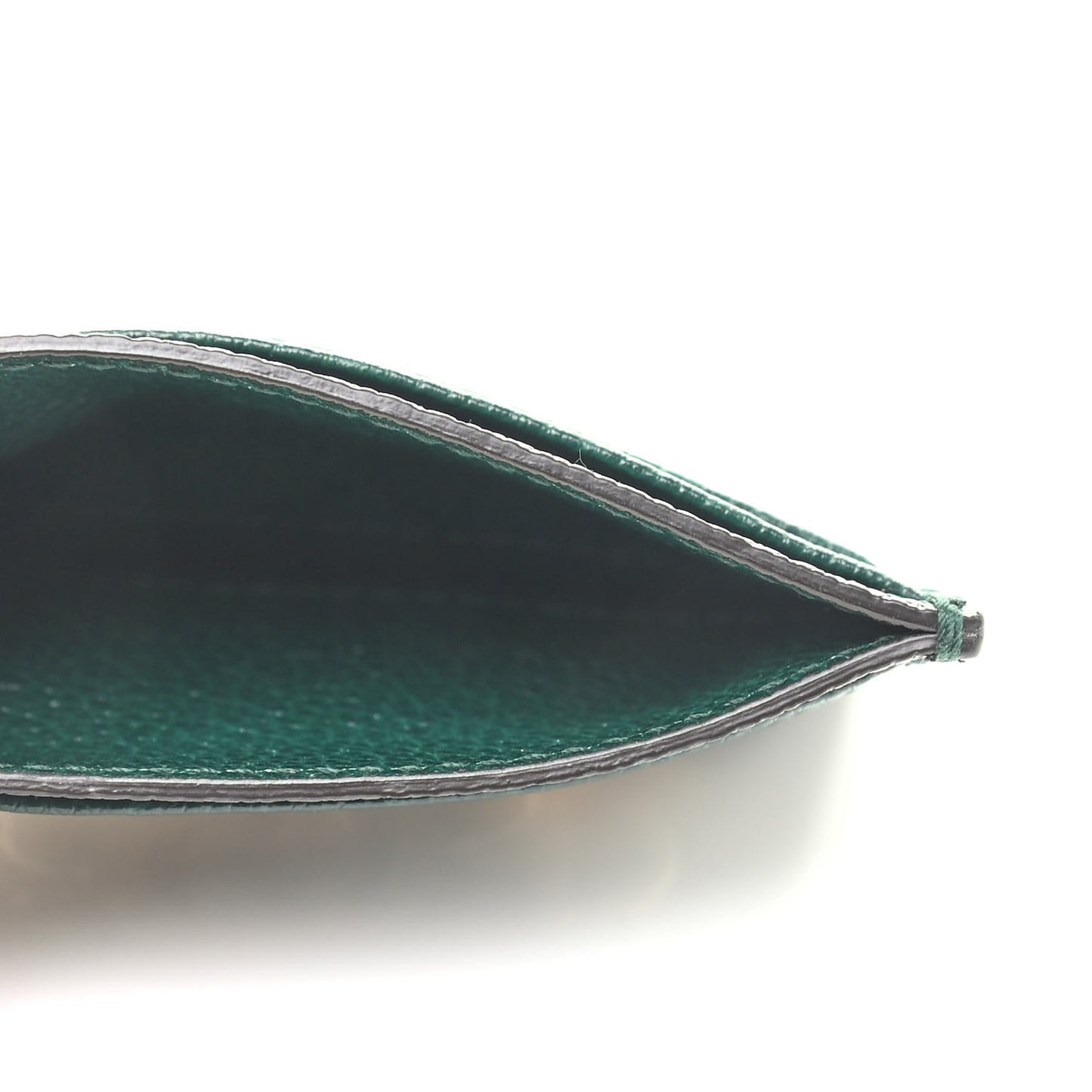 Grainy Calfskin Zumi Card Holder Vintage Green
