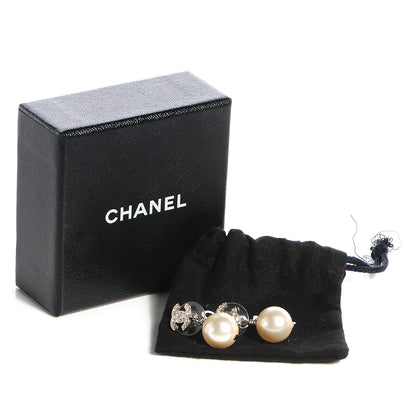 Chanel Crystal CC Pearl Dangle Earrings 4 of 4