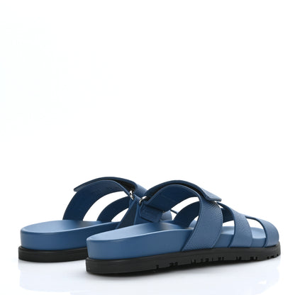 Hermes Epsom Womens Chypre Sandals 35 Bleu Bleuet 4 of 8
