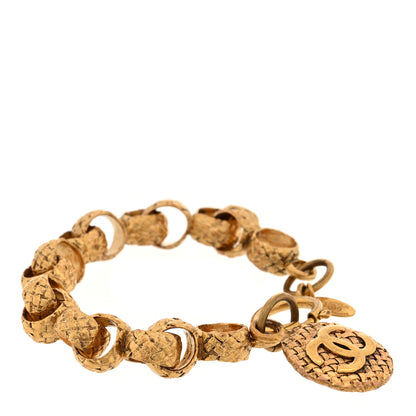 Chanel Metal Quilted CC Coin Bracelet Gold 1 of 4