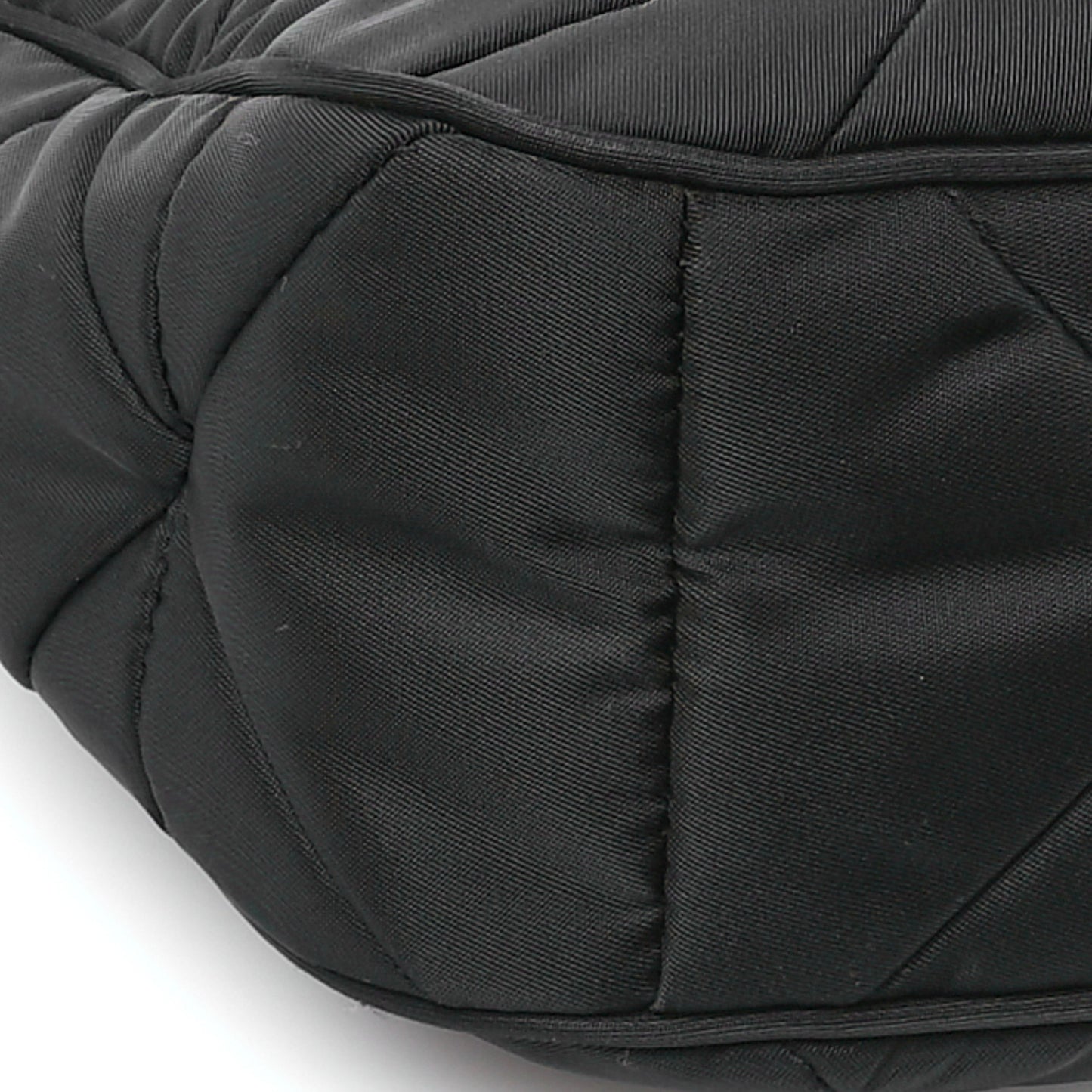 Re-Nylon Triangle Padded Patchwork Shoulder Bag Black