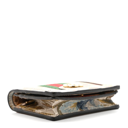 Gucci GG Supreme Monogram Water Flora Web Ophidia Card Case Beige White Multicolor 4 of 7