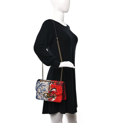 Salvatore Ferragamo Canvas Quilted Floral Print Gancini Flap Bag Multicolor 2 of 10