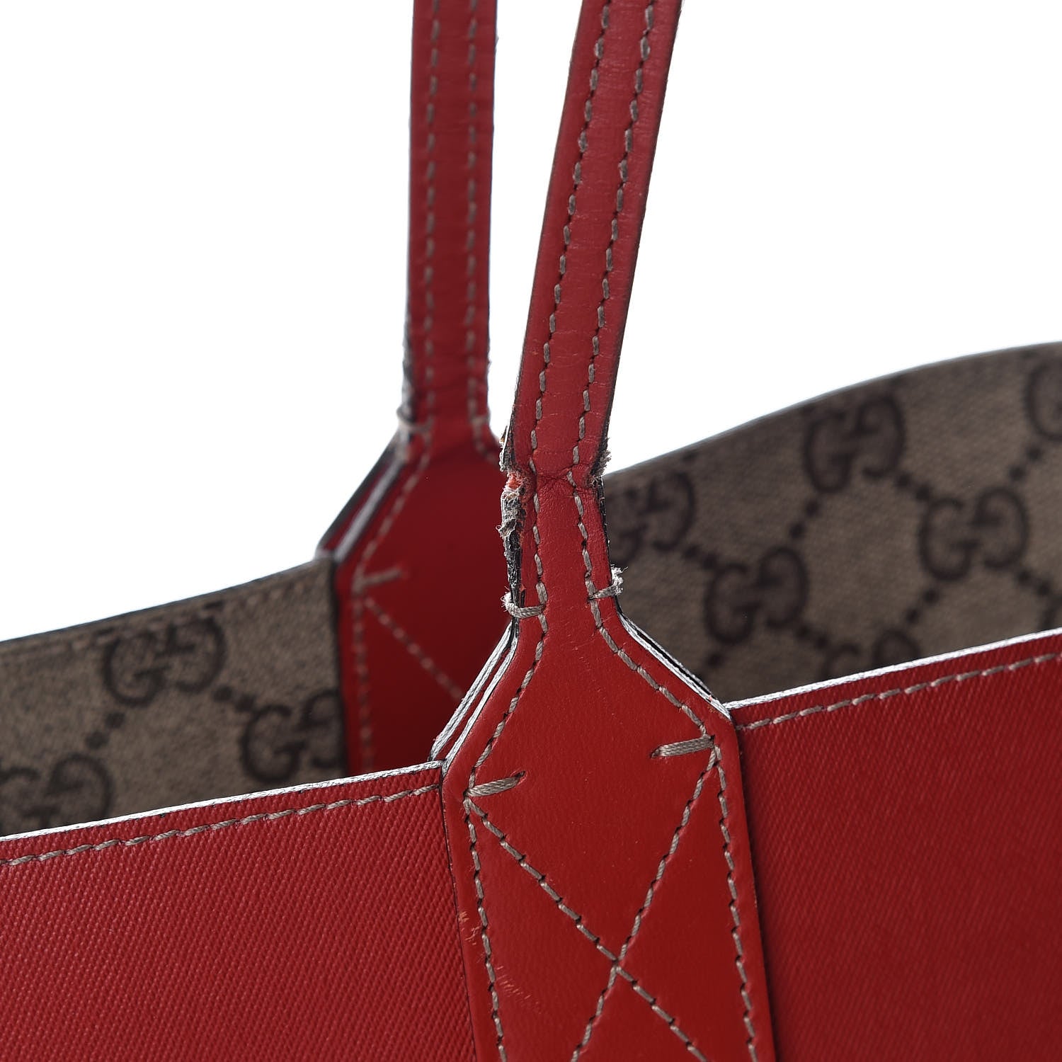 Gucci GG Supreme Monogram Medium Reversible Tote Beige Red 9 of 25