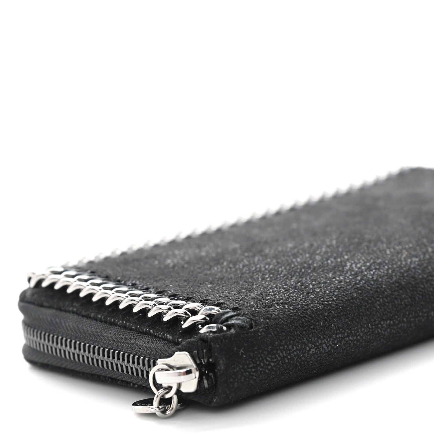Stella McCartney Shaggy Deer Falabella Zip Around Wallet Black 8 of 9