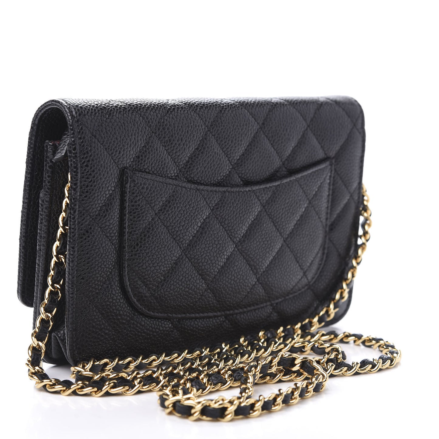 Caviar Quilted Wallet On Chain WOC Black