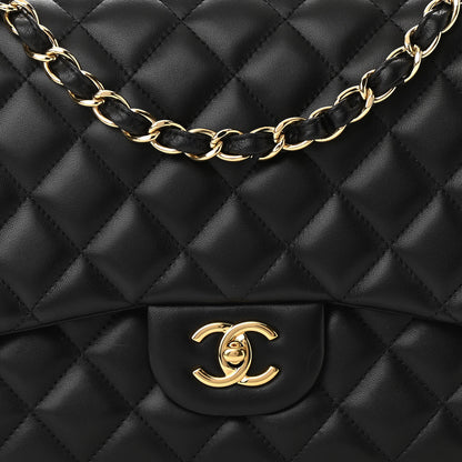 Chanel Lambskin Quilted Jumbo Single Flap Black 7 of 10