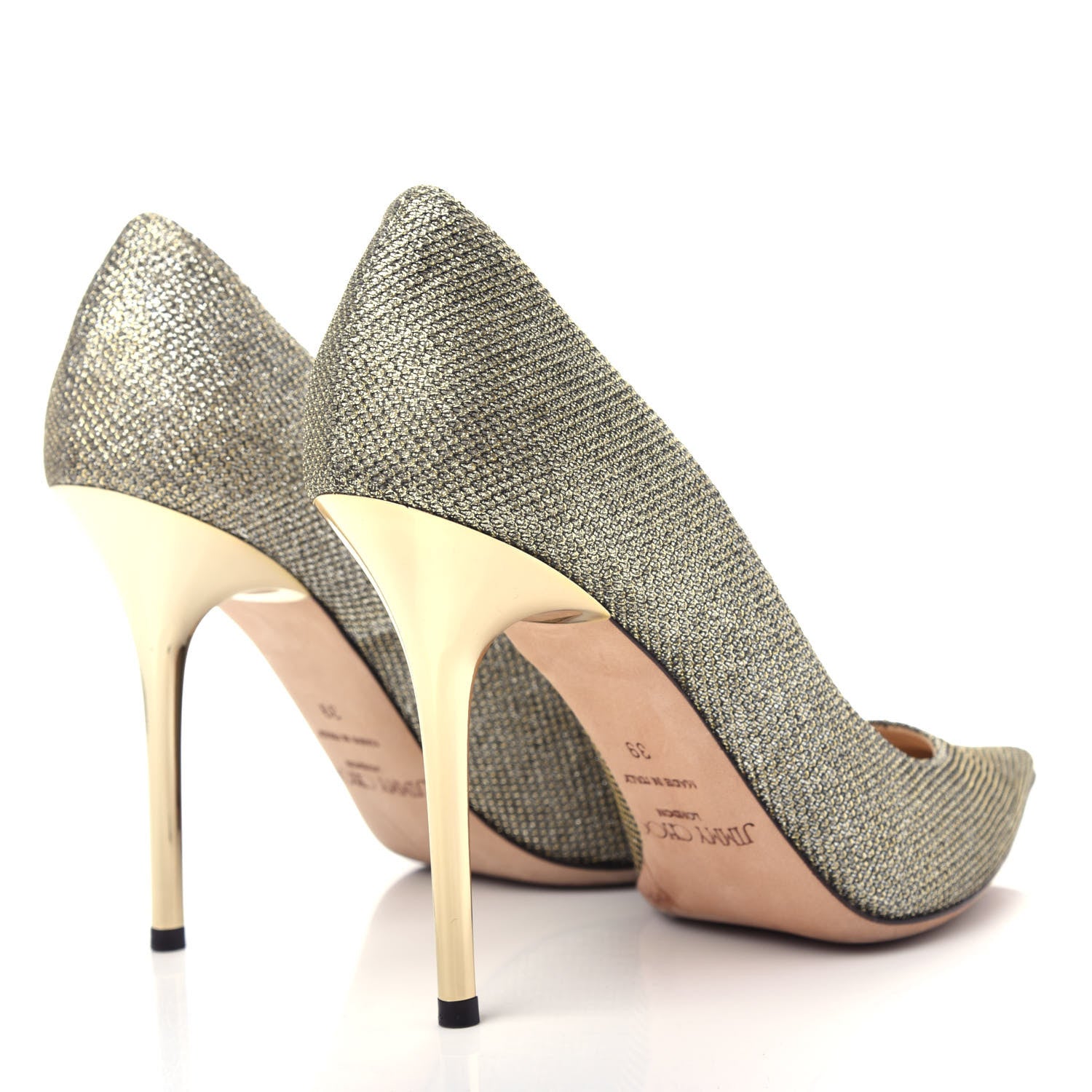Jimmy Choo Glitter Marvel 100 Pumps 39 Champagne 4 of 9