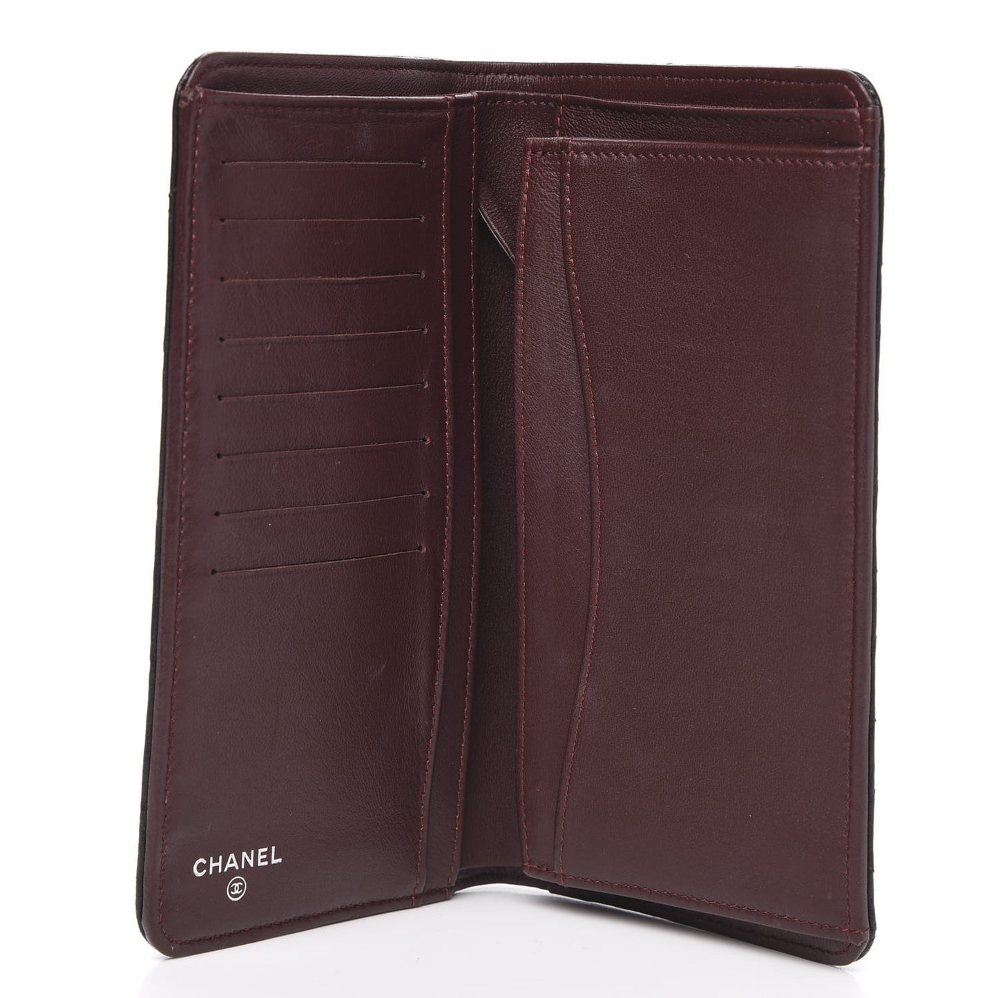 Lambskin Quilted Yen Wallet Black