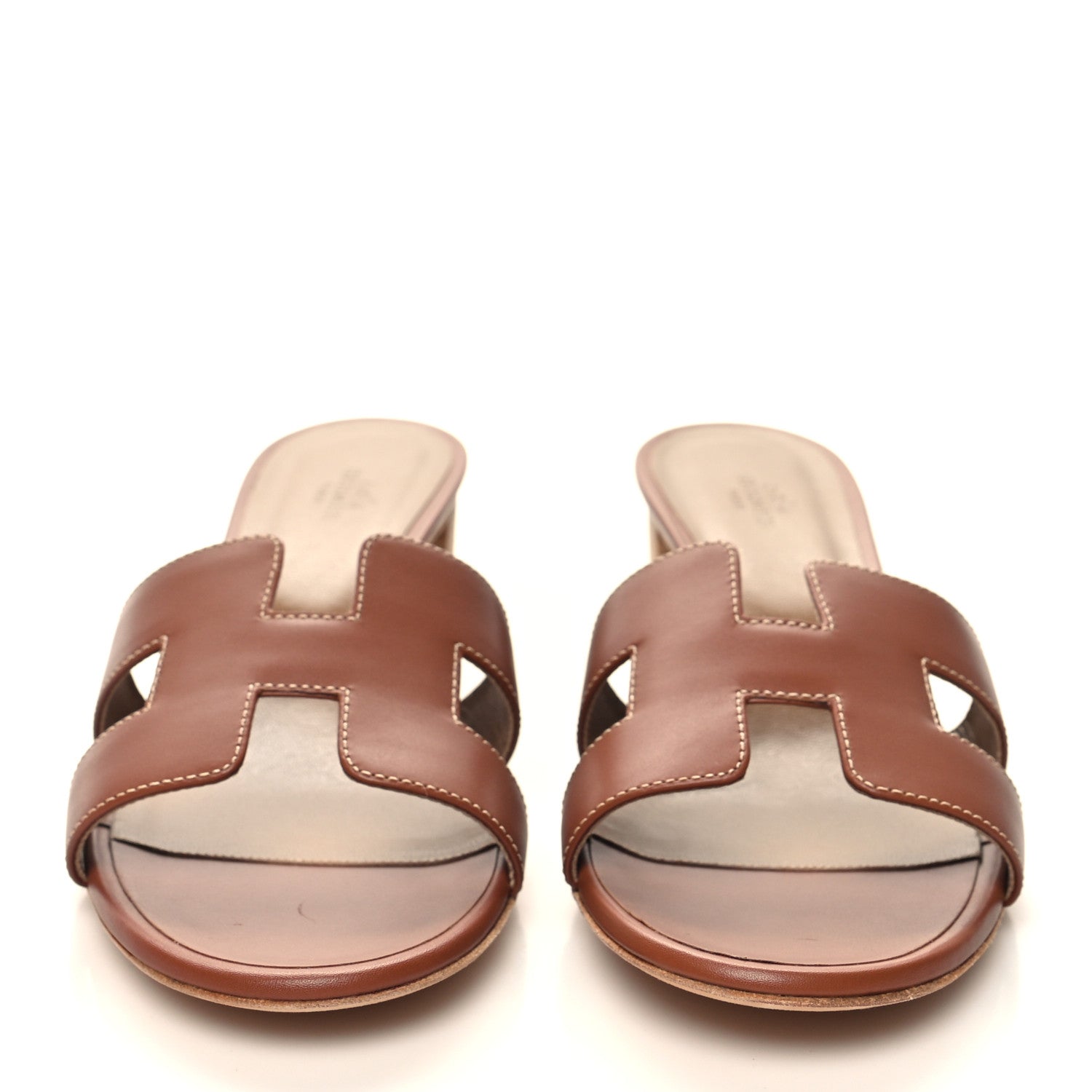 Hermes Calfskin Oasis Sandals 40.5 Gold 2 of 9