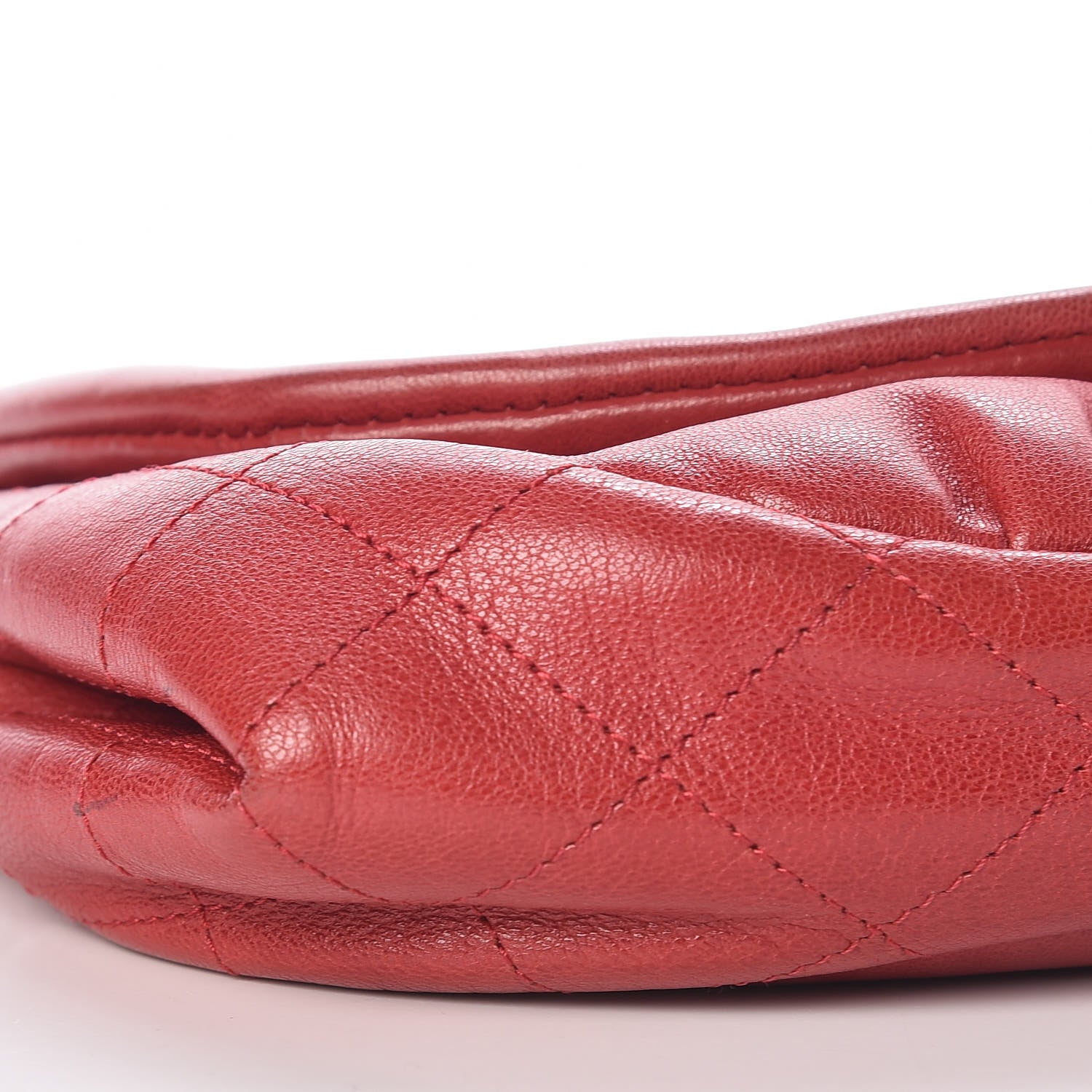 Chanel Lambskin Half Moon Wallet On Chain WOC Red 14 of 17