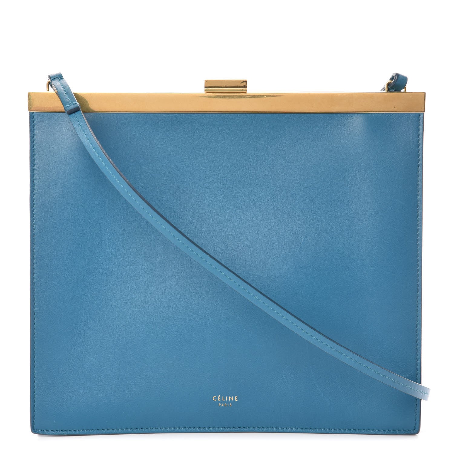 Celine Smooth Calfskin Mini Clasp Bag Teal Blue 1 of 9