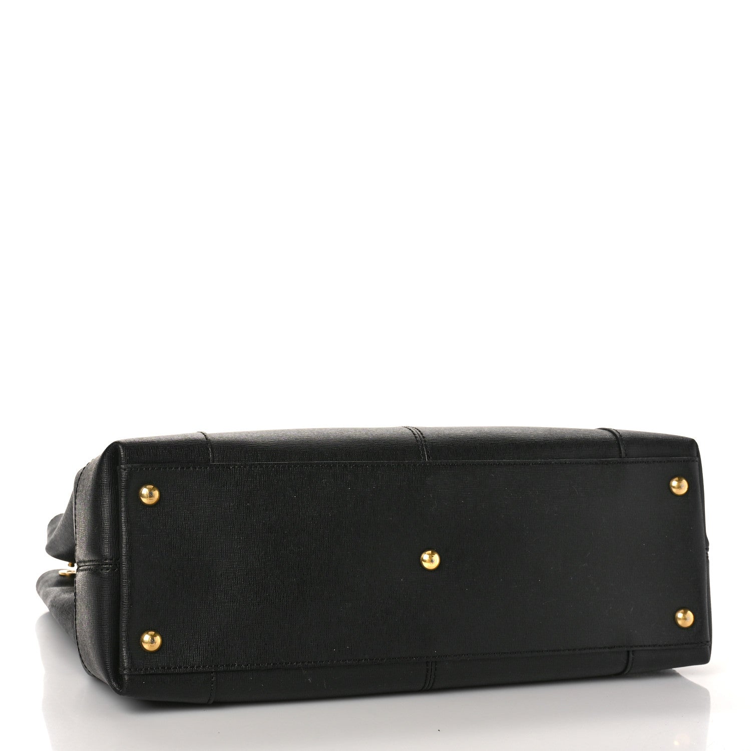 Fendi Textured Calfskin Chameleon Shopper Tote Black 4 of 8