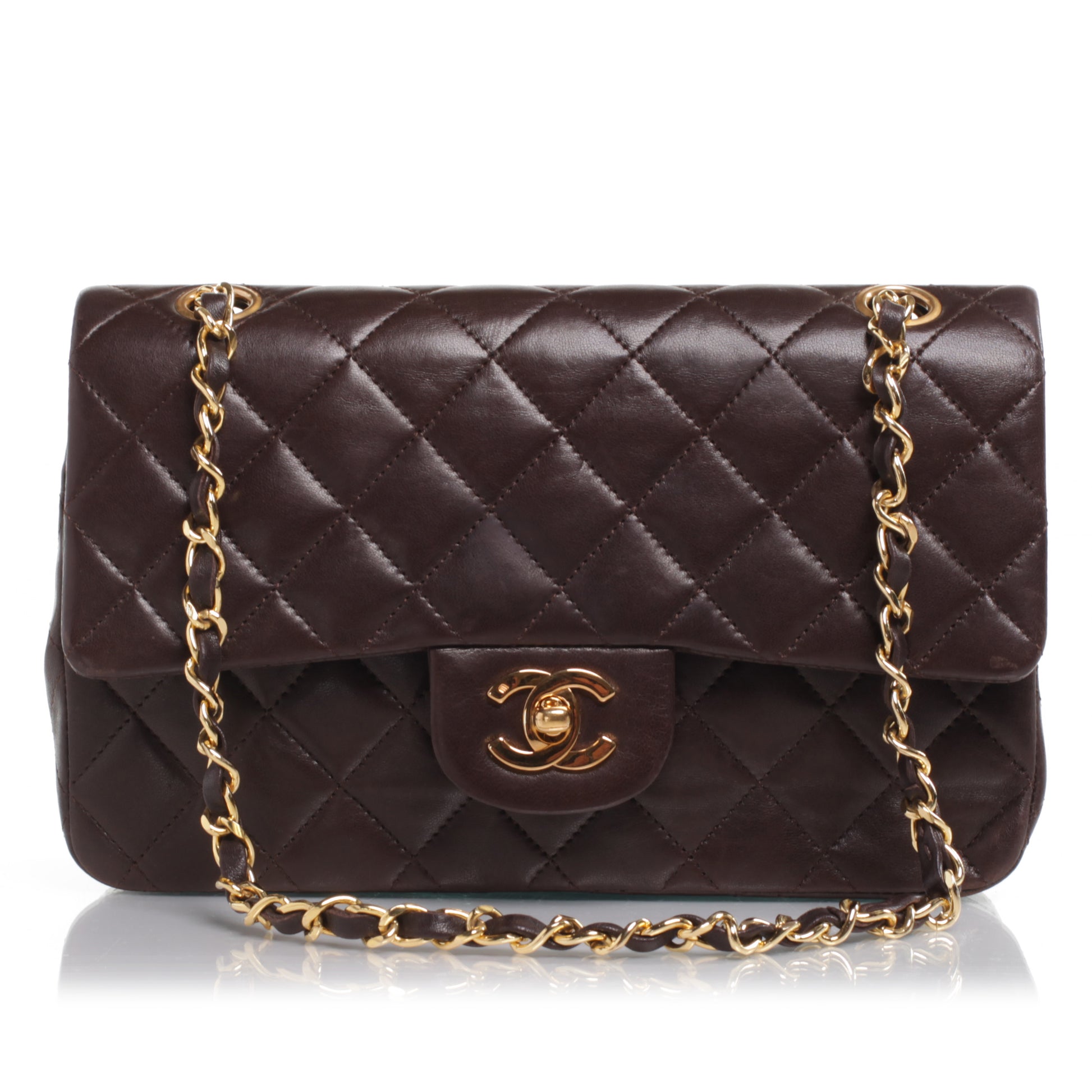 Chanel Lambskin Small Double Flap Brown 1 of 10
