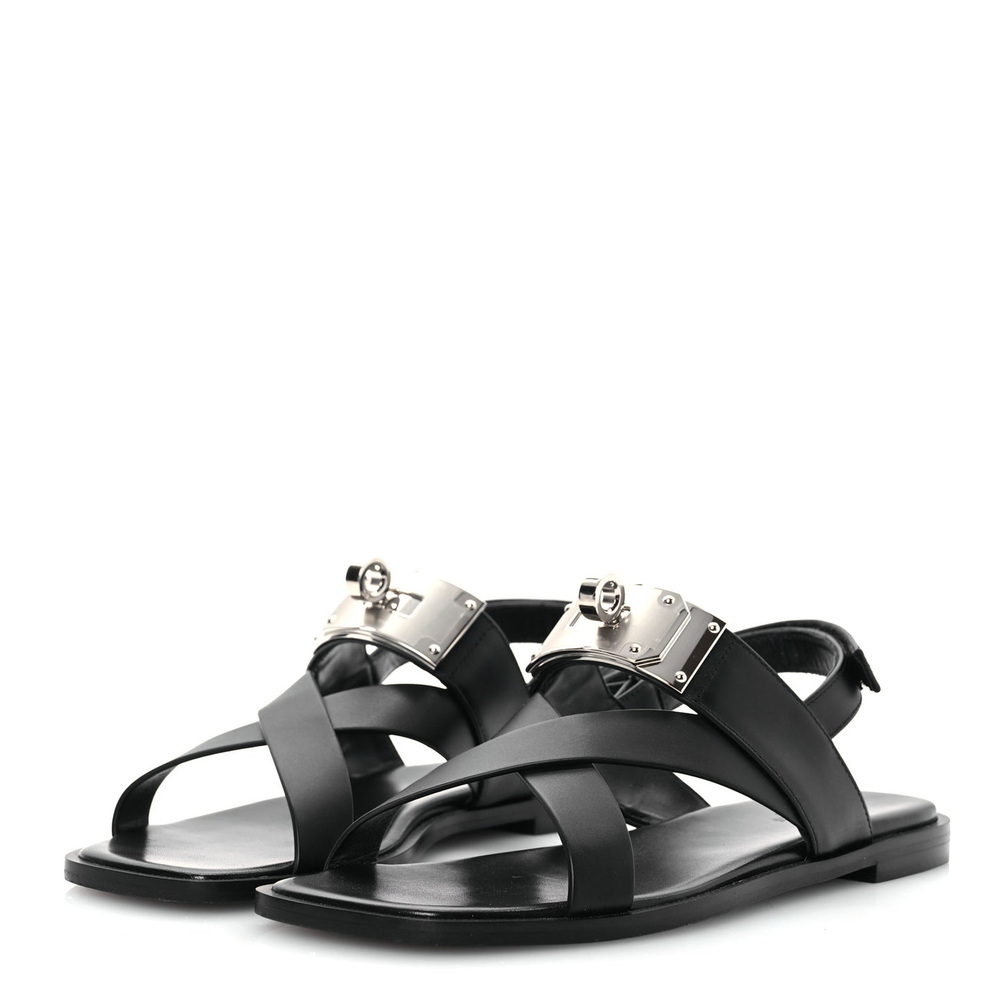 Calfskin Womens Ines Sandals 38 Black