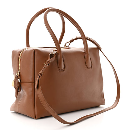 MCM Calfskin Bowler Bag Brown 3 of 15